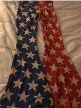 Teeki bellbottoms bells bell bottom bottoms stars red white blue American flag s